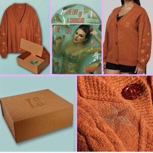 Taylor Swift - Life of a Showgirl box- music and 
Cardigan - Medium/Large
Orange